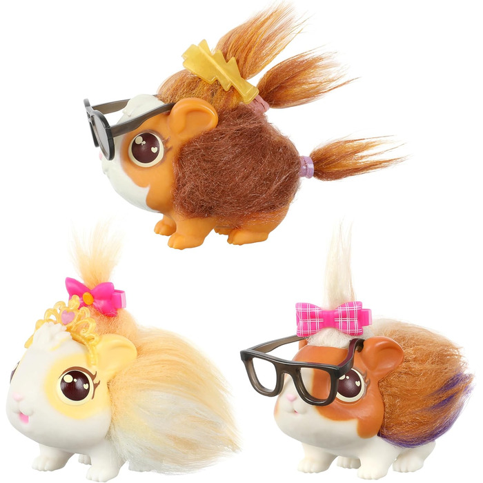 Інтерактивна мама морська свинка з хатиною та 3 немовлятами-сюрпризами. Понад 20 звуків і реакцій, повторювані ігрові патерни, 5 р