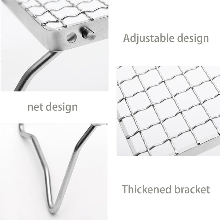 Портативний складаний гриль-стійка для гриля - , сріблястий, кріплення для варильної поверхні з нержавіючої сталі, підставка для пароварки, підходить для приготування чаю на плиті, пікніків, барбекю, кемпінгу тощо.