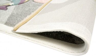 Дитячий килимок ігровий килимок дитячий килимок дівчинка єдиноріг веселка рожевий кремовий сірий розмір 200 х 290 см