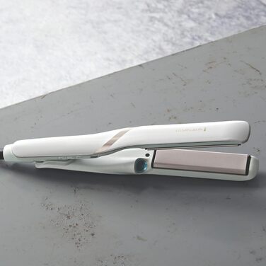 Випрямляч для волосся Remington Hydraluxe Pro S9001 (технологія зволоження Hydracare для захисту від перегріву, керамічне покриття, що утримує вологу), білий