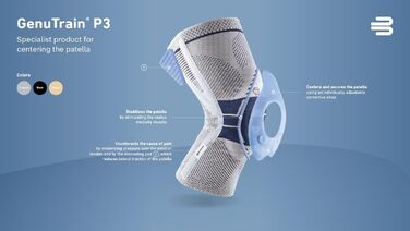 Бандаж на коліно Bauerfeind GenuTrain P3 правий, розмір 3 титановий