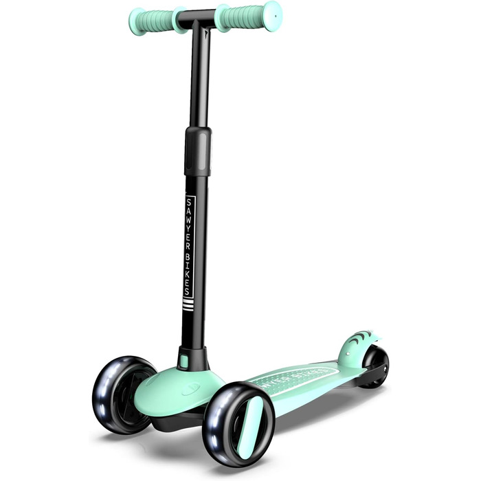 Регульований самокат на 3 світлодіодних колесах - діти від 2 до 8 років м'ятний