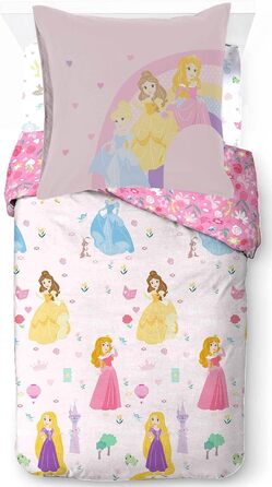 Комплект постільної білизни Disney Princess Cut Paper 100 бавовна, 3 предмета, розмір односпального ліжка 135x200 см - підодіяльни