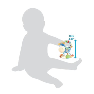 Плюшева гримуча конячка, розвиваюча іграшка, від 3 місяців, без бісфенолу А, Playgro Toy Box Horse Clip-Clap, синій/кольоровий, 40