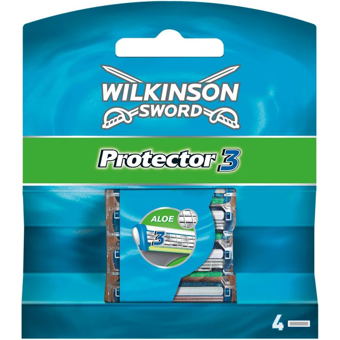 Бритва Wilkinson Sword Protector 3 з алмазним покриттям – для чоловіків, 4 змінні леза (1 упаковка)