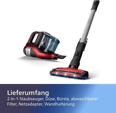 Акумуляторний пилосос PHILIPS SpeedPro Max - прилад 2-в-1, пилосос і ручний пилосос, час роботи до 65 хвилин, 360-градусна насадка