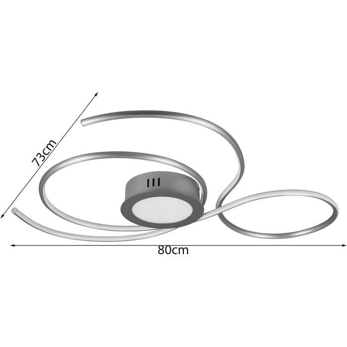 Світильники Trio LED Jive 423410131, металеві в т.ч. світлодіод 23 Вт, диммер, зміна кольору (нікель-матовий, 80x73см, стельовий світильник)