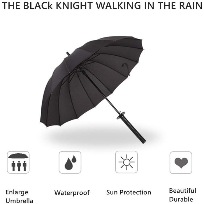 Парасолька Moontay Велика парасолька катана Самурайська парасолька з мечем Stormproof з довгою ручкою на 24 ребра