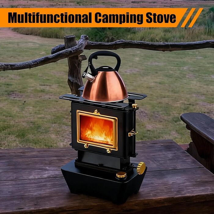 Портативний гасовий ліхтар з резервуаром для оливи на 525 мл, гасовий обігрівач для кемпінгу, багатофункціональна кемпінгова плита з сумкою для зберігання зовнішнього освітлення, обігріву та приготування їжі.
