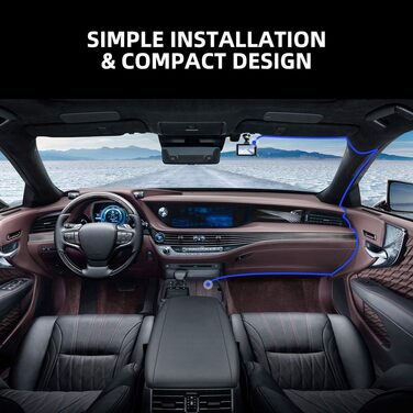 Автомобільна передня задня камера AZDOME M01 Pro Dashcam 1080P FHD з картою пам'яті 64GB, подвійна автомобільна камера з моніторин