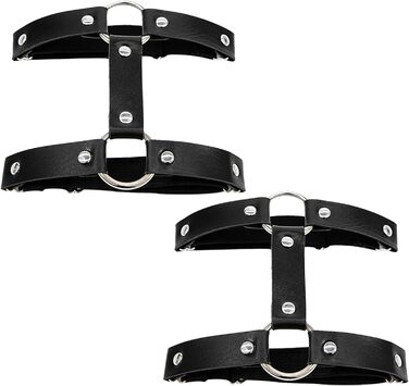 Стрічки для стегон comeondear, шкіра PU, чорні, регульовані, 2 шт.
