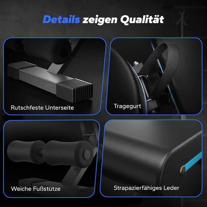Складана силова лава MERACH, вантажопідйомність 450 кг, багатофункціональна тренувальна лава з 72 положеннями регулювання, регульований кут нахилу для тренувань усього тіла, домашня фітнес-лава, чорна
