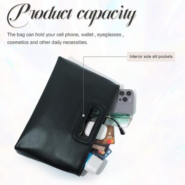 Елегантне клатч-гаманці для жінок, формальна вечірня сумочка зі шкіри, сумка на ланцюжку через плече, чорний колір