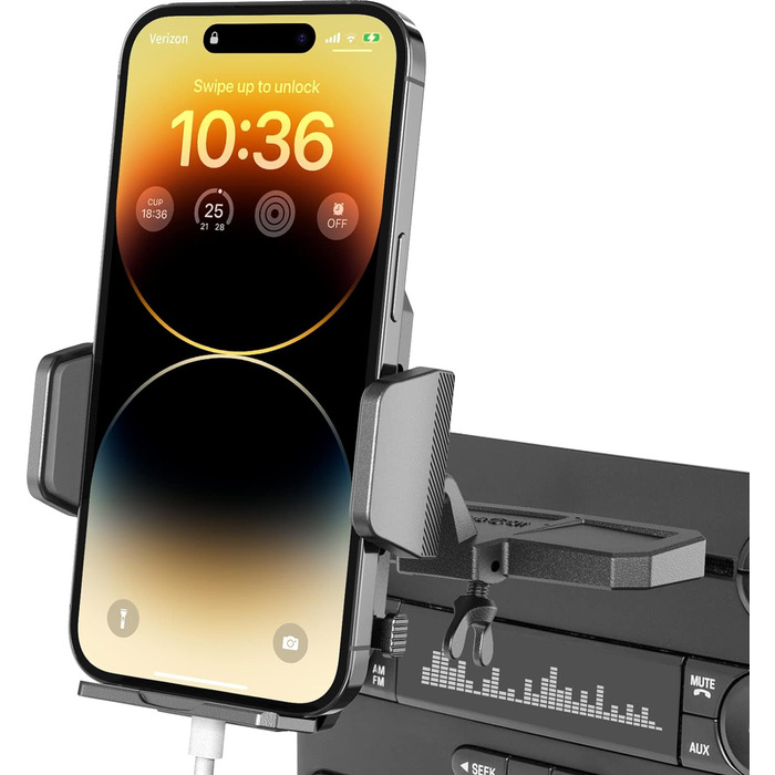 Тримач для мобільного телефону, слот для компакт-дисків, обертання на 360 градусів та керування однією рукою, сумісний з iPhone 13