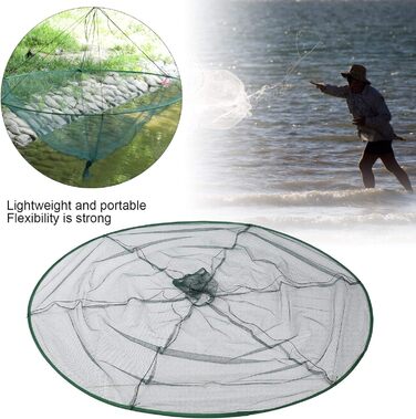 Рибальська сітка Bnineteenteam, складна рибальська сітка, 150 см, високоміцна нейлонова тканина, плаваюча клітка для креветок, інструмент для риболовлі, рибальська сітка, рибальське приладдя