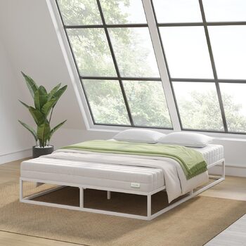 Каркас ліжка Novilla 160 x 200 см, висота каркаса ліжка 25 см, каркаси ліжка з рейковою основою, дерев&39яна рейкова опора, місце для зберігання під ліжком, білий 160 x 200