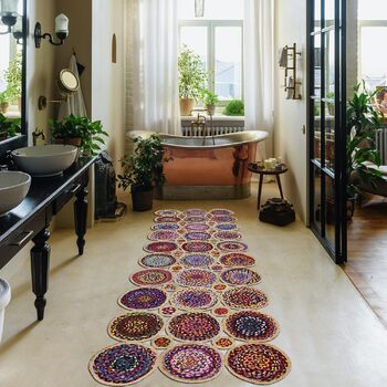 Килимок CASAVANI Cape Code Collection - 10,2 x 30,5 см, різнокольоровий, бавовна та джут чінді, геометричний килим кілім, для прим