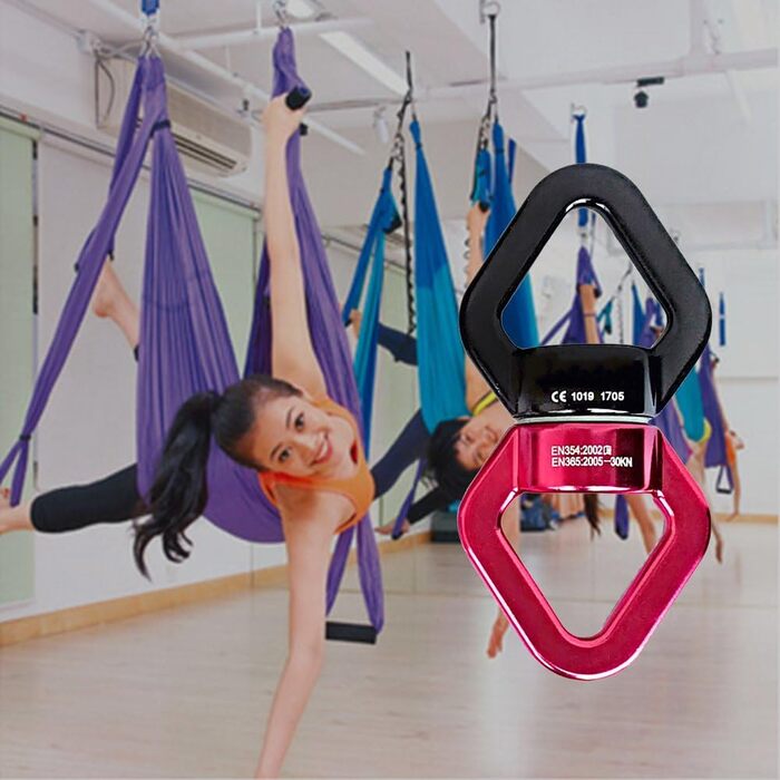 Поворотний з&39єднувач 30 кН, JIAMEIYI Обертовий пристрій Безпека на відкритому повітрі та в приміщенні Алюмінієвий сплав 360 Ротатор Гойдалка Спіннер Канат Поворотний ротор для скелелазіння Чорно-червоний