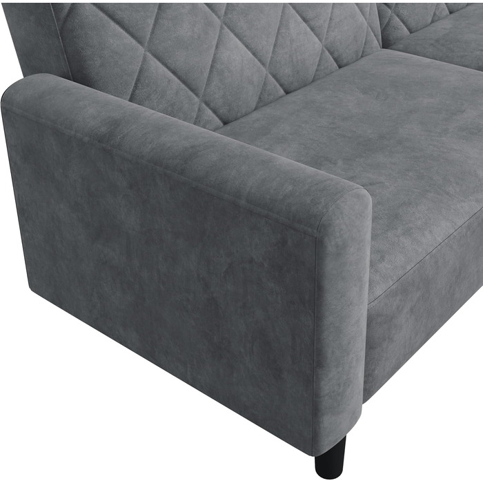 Місний диван Yaheetech з функцією сну, розкладний диван 159 см з оксамитової тканини, невеликий розкладний диван, спальна зона 140,5 94 см, для вітальні/спальні, темно-сірий, 2-