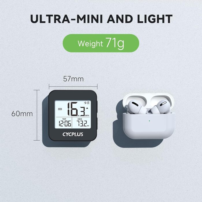 Велокомп'ютер CYCPLUS G1 GPS, Оновлений, IPX6, Пластик/Електроніка, Чорний