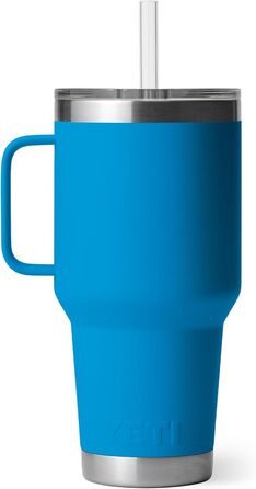 Стаканчик для пиття YETI Rambler з кришкою-трубочкою, синій Big Wave, 1 л