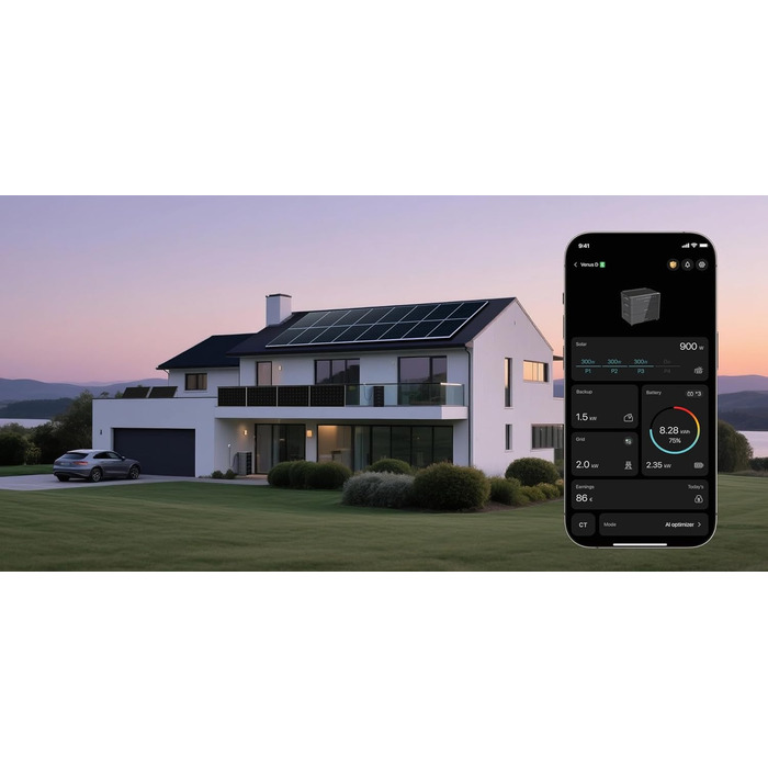 Акумулятори розширення (5,12 кВтгод), балконна електростанція 4 кВт 4MPPT з накопичувачем, змінний струм 2,2 кВт, аварійне живлення &lt15 мс, можливість розширення до 15,36 кВтгод Venus D 2*Акумулятори (5,12 кВтгод), 2*