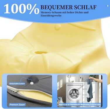 Подушка для шиї FATIVO з піни з пам&39яттю форми, ортопедична подушка-метелик, ергономічна подушка для голови, подушка для сну на боці, спині та животі