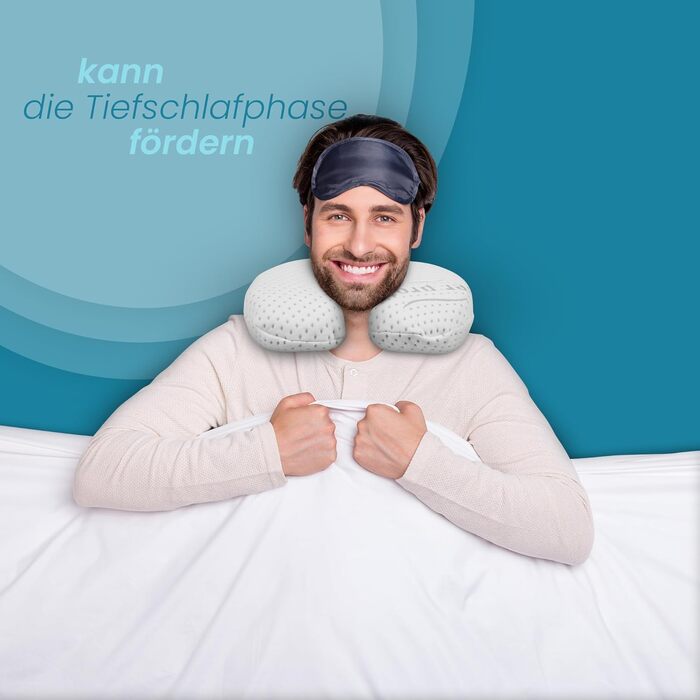 Подушка для шиї Bestlivings з піни з ефектом пам&39яті (Подушка для шиї / 30 см x 35 см x Ø9 см) Віскоеластична подушка для голови - Знімний чохол Silver Protect Antimicrobial - Сертифікована подушка для шиї Oeko-Tex (30x35 см)