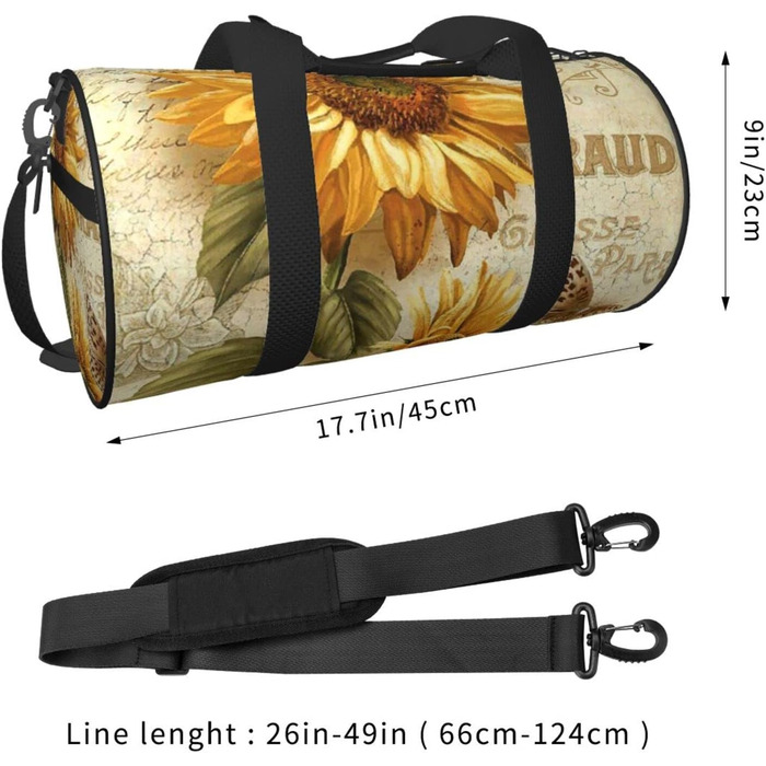 Вінтажна спортивна сумка-мішок з соняшниками для чоловіків та жінок, дорожня сумка, сумка для тренувань