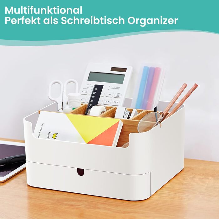 Організатор для косметики, зберігання косметики, контейнер для косметики, високоякісна багатофункціональна бамбукова косметичка з