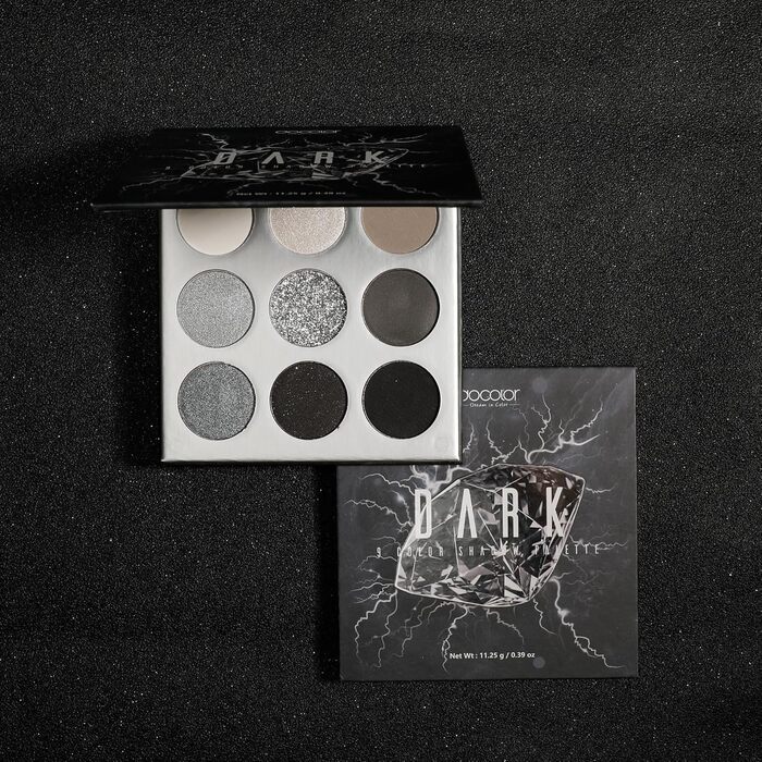 Палітра тіней Docolor Black Smokey Palette (9 відтінків)