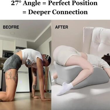 Загальна подушка для пар ChiroMonk, подушка для пар 27 градусів для інтимної близькості, клиноподібна подушка з піни з ефектом пам&39яті для підтримки інтимної близькості та спини, подушки для пар з відскоком для всіх поз (сіра) Grau