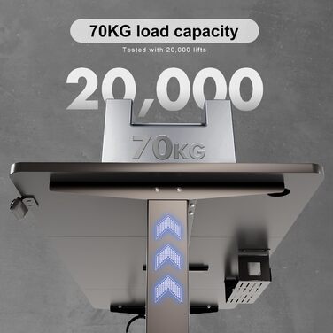 Стіл для письмового столу 180 x 80 см з лотком для кабелів, електрично регульований по висоті стійкий стіл для стояння, комп'ютерн