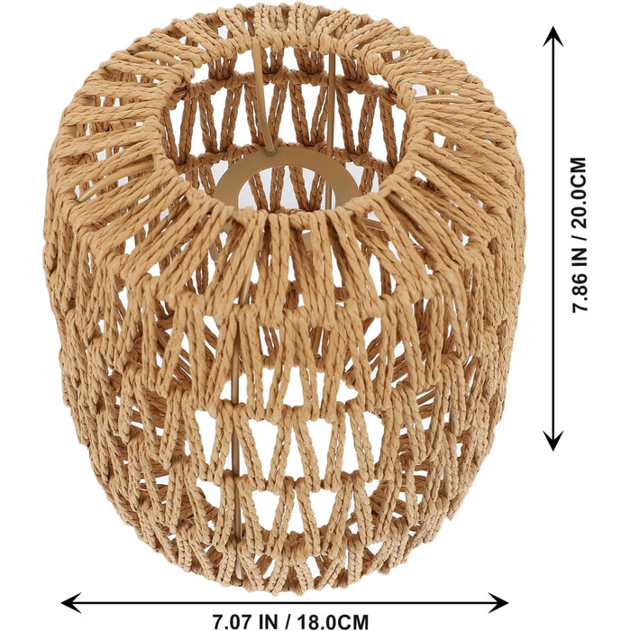 Мала лампа Колір Бочка Ротанг Плетений абажур Декоративний вінтажний абажур для настільної лампи Люстра Настінні стельові світильники (стиль Рамдон)