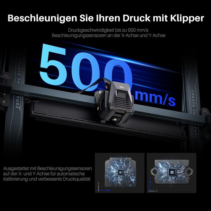 Принтер, 500 мм/с, високошвидкісний FDM 3D-принтер із високотемпературним соплом, автоматичним вирівнюванням і екструдером із прям