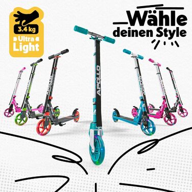 Міський самокат Apollo Skyracer зі світлодіодним підсвічуванням коліс самокат для дітей 6 років міський самокат з підвіскою самока