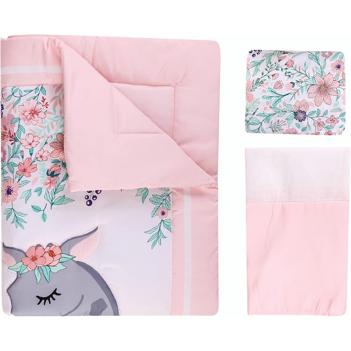 Комплект постільної білизни для дитячого ліжечка Baevellery, 3 предмети, м'яке дитяче ліжечко, візерунок жирафа, сірий