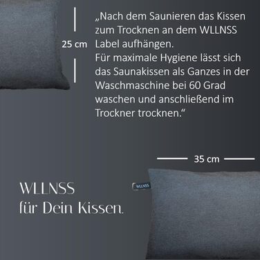 Подушка для сауни 25 x 35 см, яку можна прати, термостійка, виготовлена в ЄС, подушка для голови як опора для шиї - швидковисихаюча подушка, найкраща гігієна сауни - аксесуар для підголівника в сауні