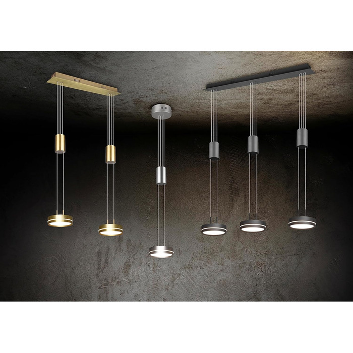 Світлодіодний торшер Trio Lights Franklin 426510208, Метал в т.ч. 35 Вт LED, зміна кольору, диммер (нікель-матовий, підвісний 1-полум'я)