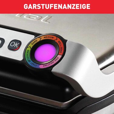 Контактний гриль Tefal OptiGrill XL, 9 програм, індикатор рівня приготування, знімні пластини XL, ручний режим, електричний гриль,