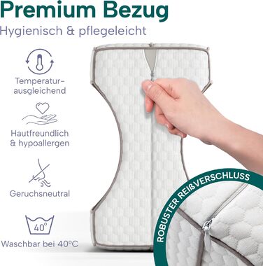 Подушка для колін для тих, хто спить на боці Ортопедична подушка для ніг для зняття болю в стегнах, спині та колінах Ергономічна подушка з піни з ефектом пам&39яті та протиковзким дизайном.