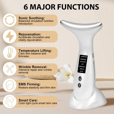 Масажер для обличчя AOGOE проти зморшок, пристрій для обличчя 45 V Face Beauty Meter, пристрій для краси обличчя 3-в-1 для підтяжки та підтяжки шкіри, EMS масаж обличчя для жінок чоловіків V Shape Face пристрій