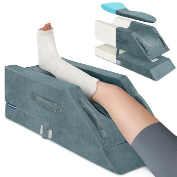 Подушки для ніг з регулюванням висоти для післяопераційного періоду, ергономічний вигин, піна з ефектом пам&39яті для зняття набряків ніг та болю, допоміжний засіб для відновлення після операції на коліні, для однієї ноги, 4