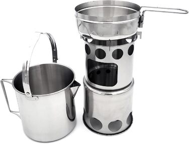 Кавник для кемпінгу з нержавіючої сталі 304, об&39ємом 1 літр, вузький, швидкозакривається, для мандрівників та трекерів, тонкий посуд для походів, стійкий до іржі. Нова нержавіюча сталь.