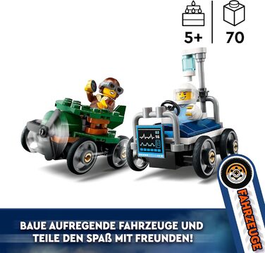 Набір LEGO City Літак проти гоночного автомобіля на лікарняному ліжку - Іграшка для хлопчиків і дівчаток від 5 років - Конструктор