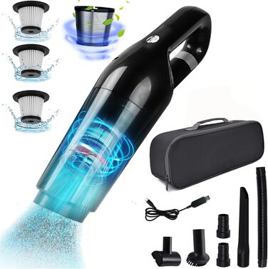 Ручний пилосос, 2-ступінчасте всмоктування 18000/15000Па ручний пилосос акумуляторний безмішковий пилосос Переможець тесту мокрого