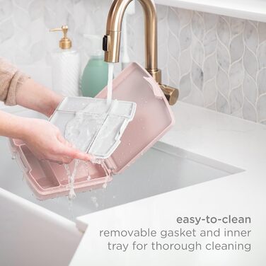 Ланчбокс для дітей Ubbi Рожевий Блакит з 4 відділеннями, герметичний, без BPA, можна мити в посудомийній машині, безпечний для харчових продуктів, для контролю порцій