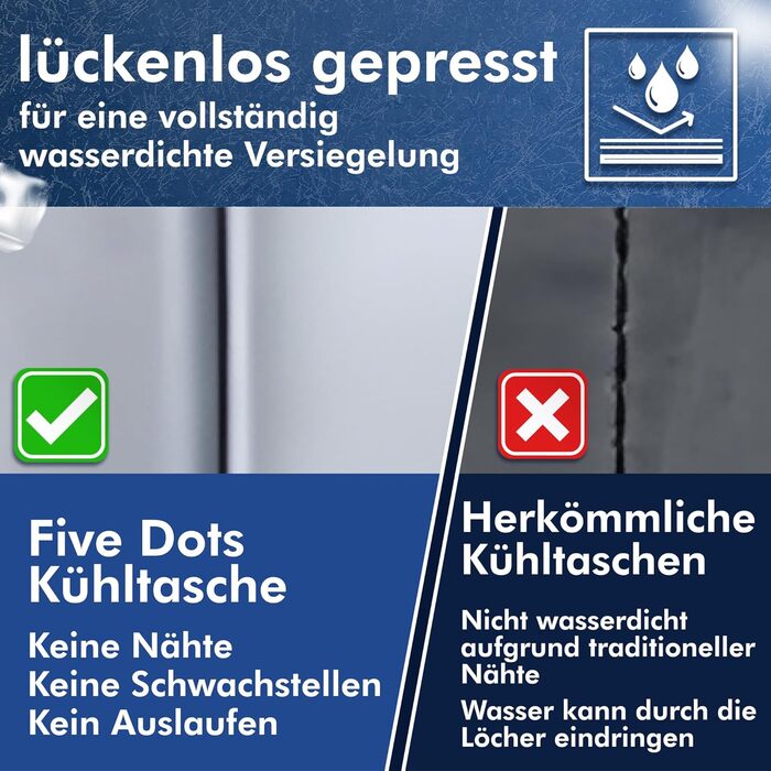 Велика сумка-холодильник five dots 30 л 24 години охолодження, ідеально підходить для покупок, автомобіля та роботи - ізольована сумка, термосумка, сумка для ланчу та сумка для пікніка - велика сумка-холодильник - чоловіча сумка для ланчу - сіра сумка для