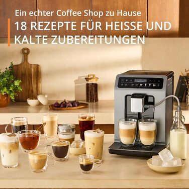 Кавомашина Krups Evidence Hot & Cold 18 видів напоїв (гарячі та холодні), One-Touch Cappuccino, молочна система, автоматичне очищення, швидкий розігрів, EA898GF0