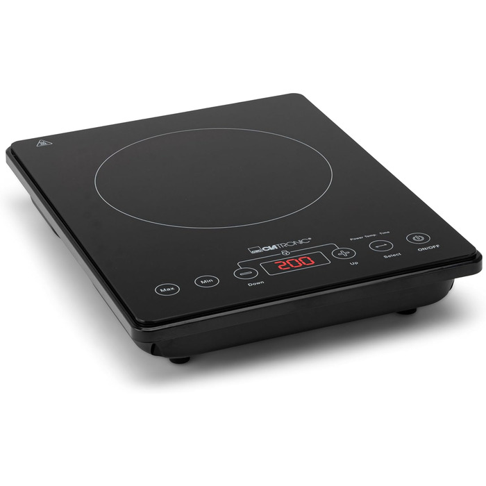 Індукційна плита Clatronic Конфорка з індукційним нагріванням за лічені секунди Плита з технологією ECO-Save для 55 економії часу Індукційна варильна поверхня з автоматичним визначенням горщика EKI 3569